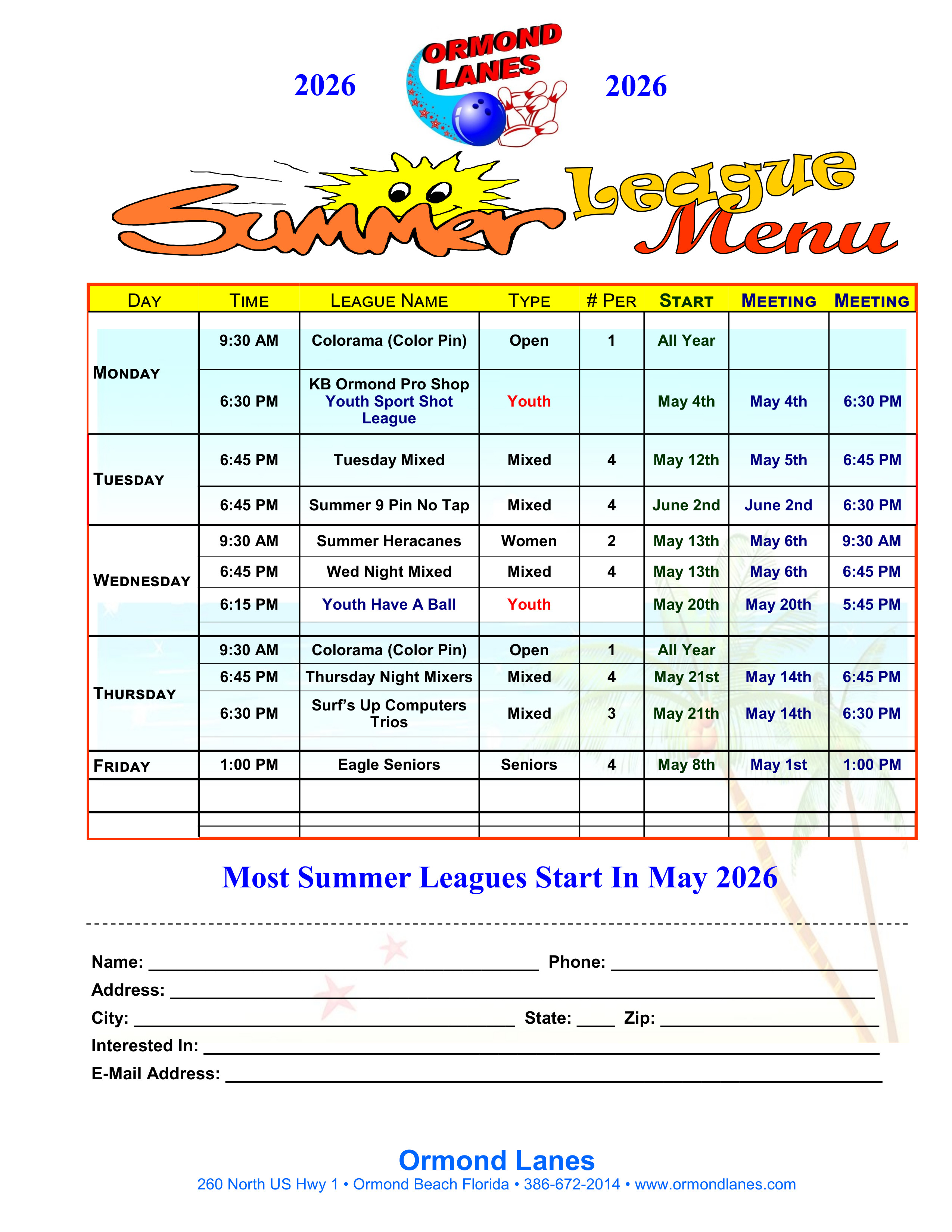 Fall Leagues